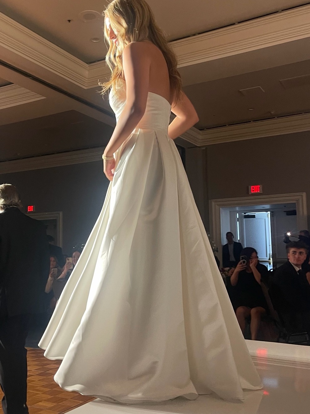 Elegant Strapless White Ball Gown Dress
